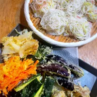 七夕に 野菜天そうめん|ふうりんさん