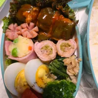 ピーマン🫑の肉詰め弁当🍱|みみさん