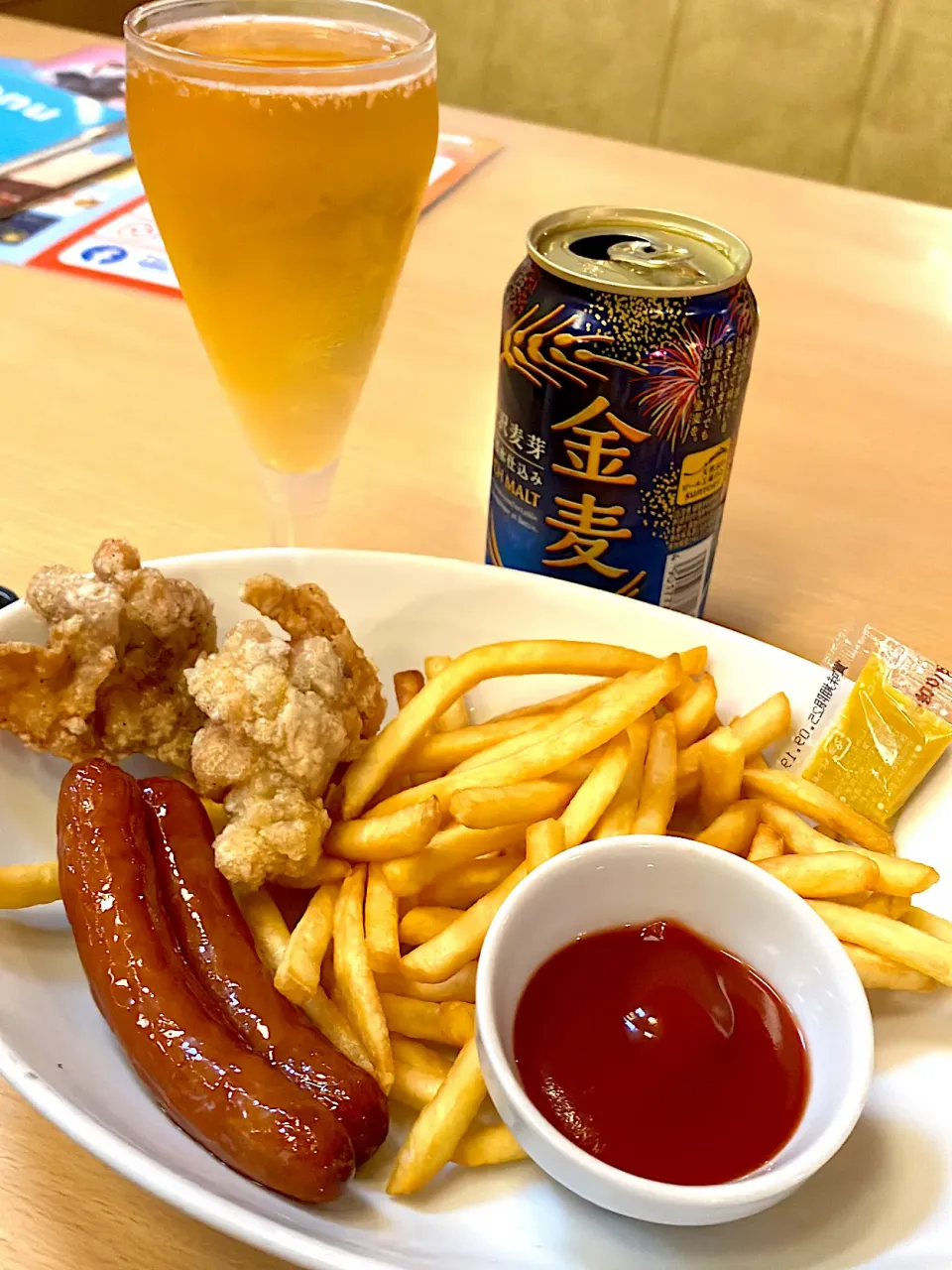 モーニング金麦￥372🍺&から揚げ＆ソーセージ￥515 Joyfull 熊本菊池店|🐈⸒⸒⸒⸒つるのダンス🐈🐾さん