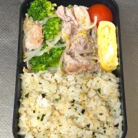 豚肉ともやしとブロッコリーのネギ塩炒め弁当|黒川克博さん