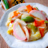 ゆずみそ仕立ての中華あんかけ🍊|にゃんぺこさん