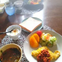 朝ごはん⛅️！|まめころさん