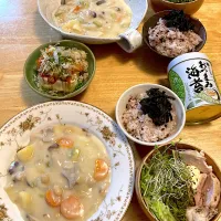 チョコちゃんから貰ったじゃがいも🥔最後2個は豆乳シチューにしました😊|さくたえさん