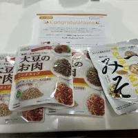 久々に当選。つぶみそ（詰め替え用）大豆のお肉。スナップディッシュさん、マルコメさん。有難うございます♪|Saharaさん