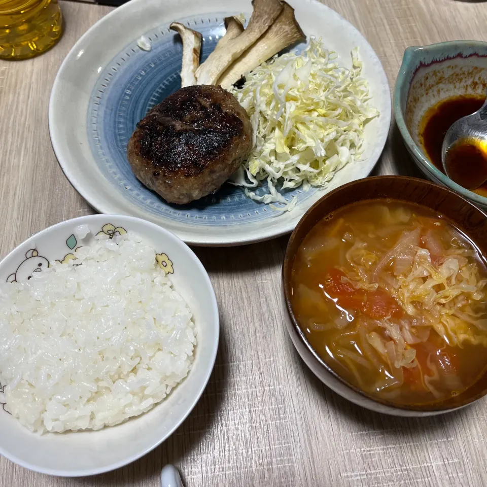 ハンバーグ、酸辣湯スープ|みか_食生活見直しさん