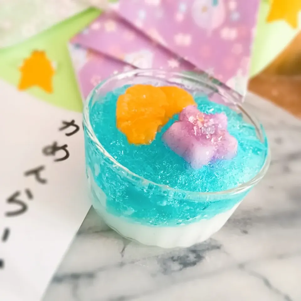 🎋カルピス＆ラムネ味のシュワシュワ七夕ゼリー🌌✨|❤︎YUKARI❤︎さん