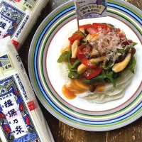 ピーマンのあんかけそうめん