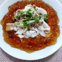 冷しゃぶと醤油のジュレのおそうめん