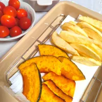 じゃがいも素揚げ、かぼちゃ素揚げ(オリーブ油)|m.rafuさん