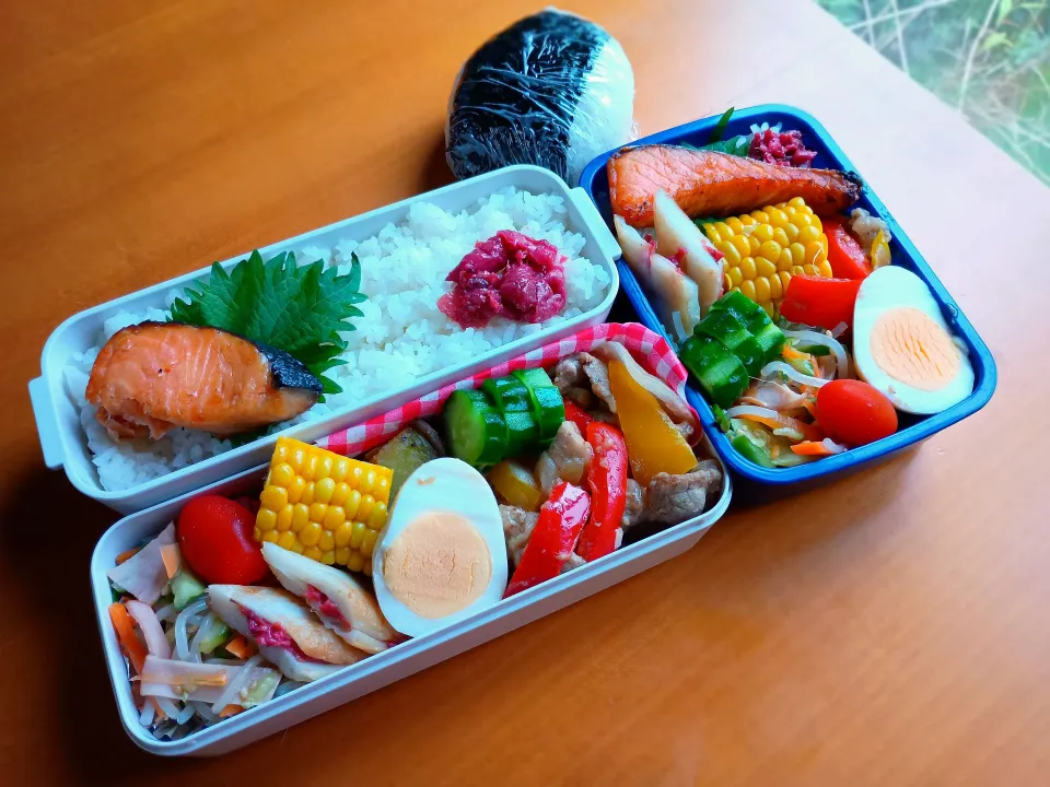 次男・私弁当&おにぎり|tamagomagomagoさん