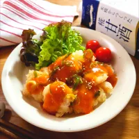 フリッター海老チリ🍤甘酒ソースで😊