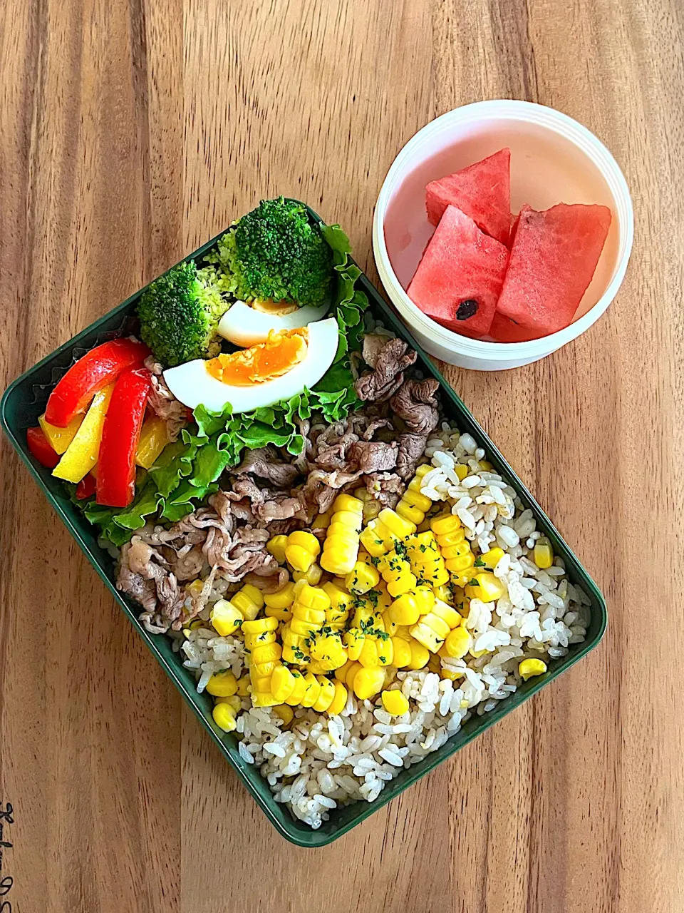 高1男子お弁当　ビーフペッパーライス🐮🌽|kaeさん