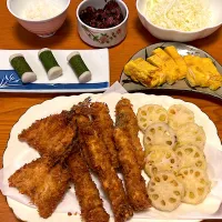 アジフライ&アスパラ肉巻き|マイさん