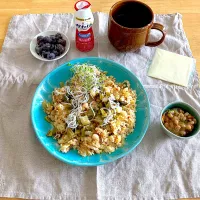 炒飯に高菜とシラストッピング。なランチ🌱|さくたえさん