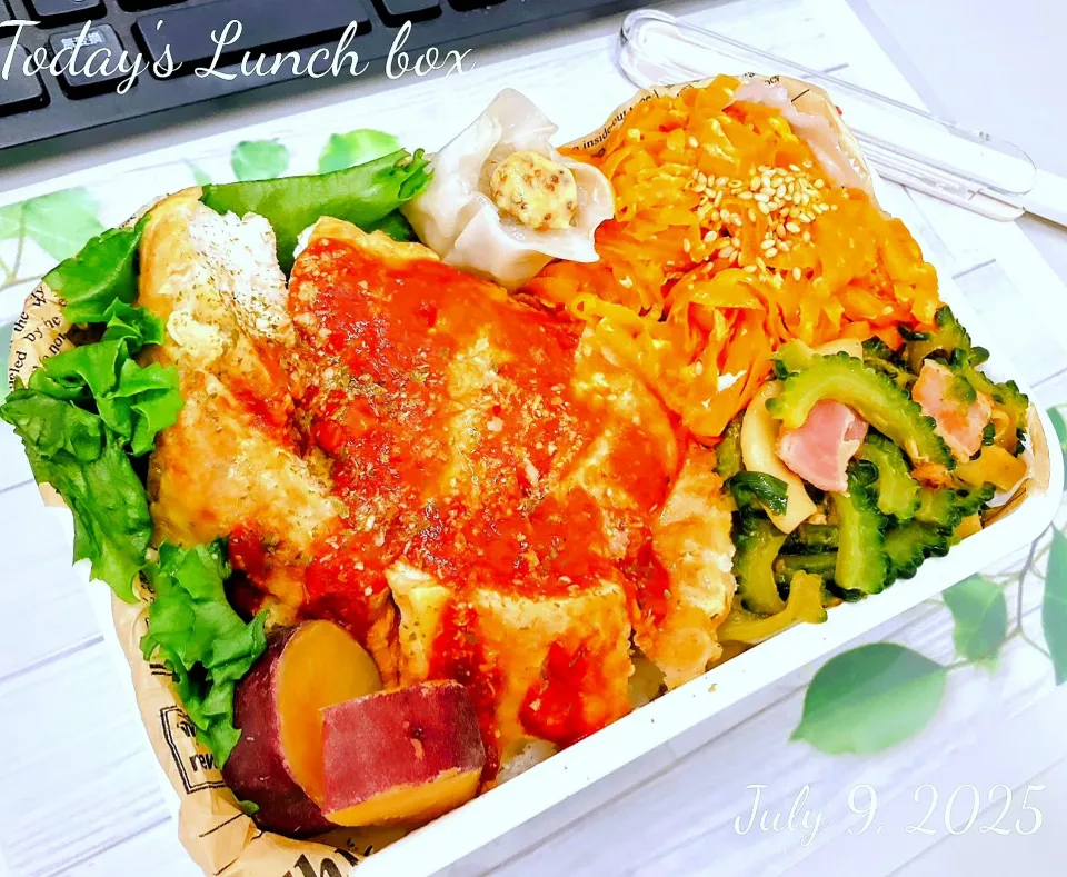 🐓チキンピカタ&人参しりしり〜弁当🥕|TakeBooさん