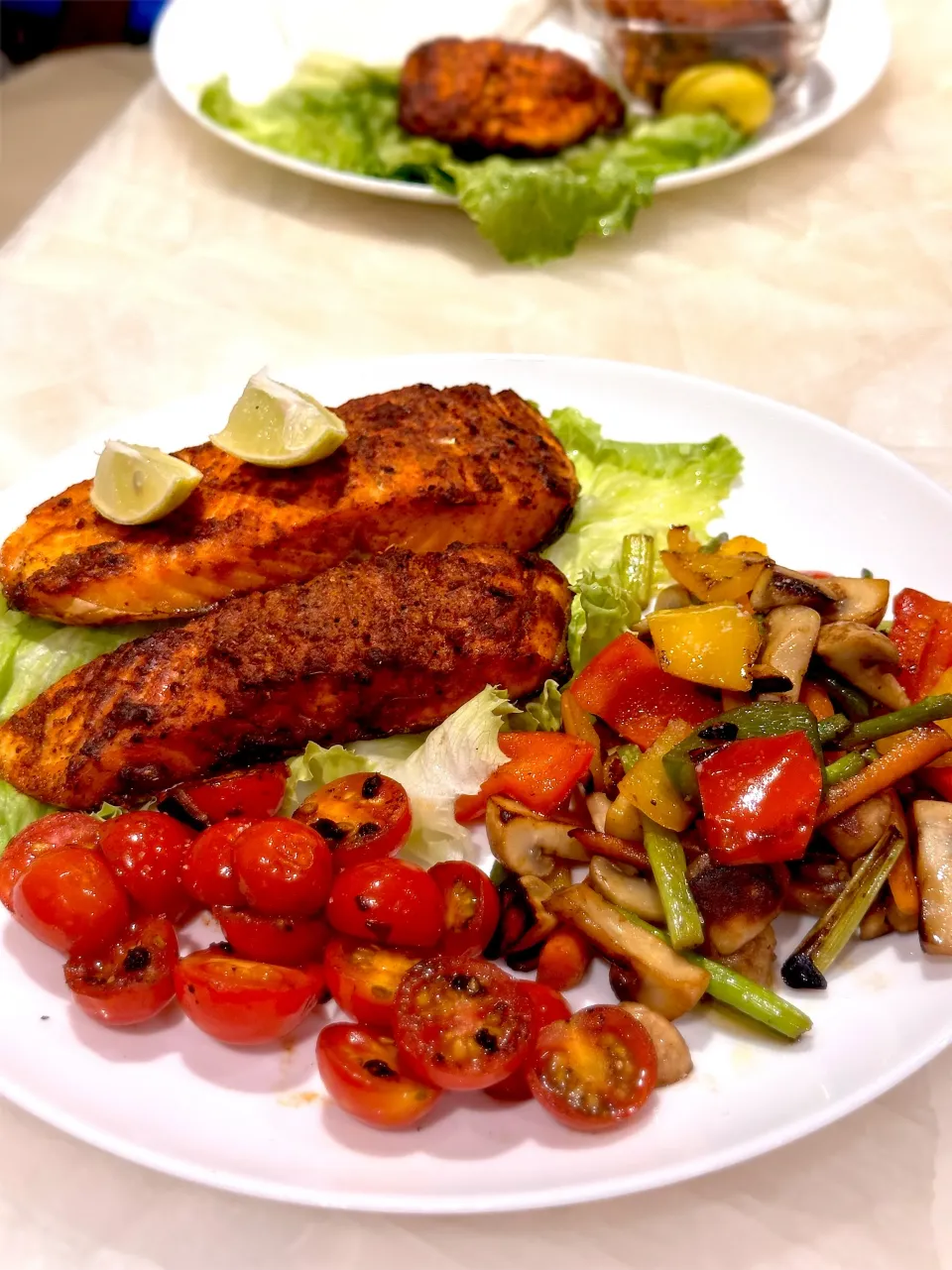 Air fried Salmon and Stir fry Vegetables|Icemanさん