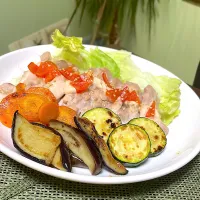 鶏の香味蒸しと夏野菜|hiroyoさん