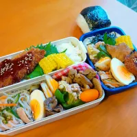 次男・私弁当&おにぎり|tamagomagomagoさん