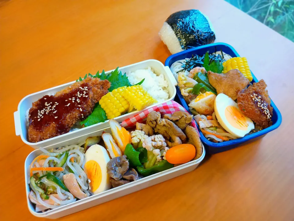 次男・私弁当&おにぎり|tamagomagomagoさん