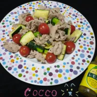 豚肉とズッキーニの香味ソテー✨