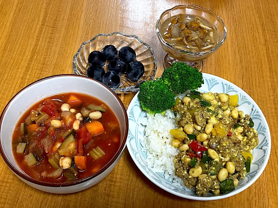 ＊水煮大豆を使って…ラタトューユ＆キーマカレー＊|＊抹茶＊さん