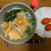 昼食　月見キツネうどん|ATさん