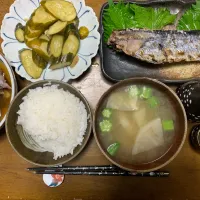 夕食　ソウダカツオの塩焼き|ATさん