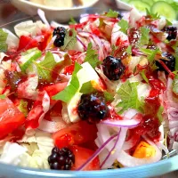 ブラックベリーソースで食べるサラダ|ひろちゃんさん