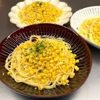 とうもろこしのペペロンチーノ|みちさん