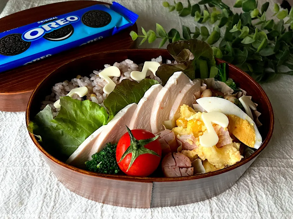 ＊0063. 鶏ハム＆ポテマカ玉子サラダ🥗娘ちゃんの高校生弁当🍱＊|＊抹茶＊さん