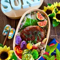 ハンバーグ弁当|Akiyoෆ¨̮⑅さん