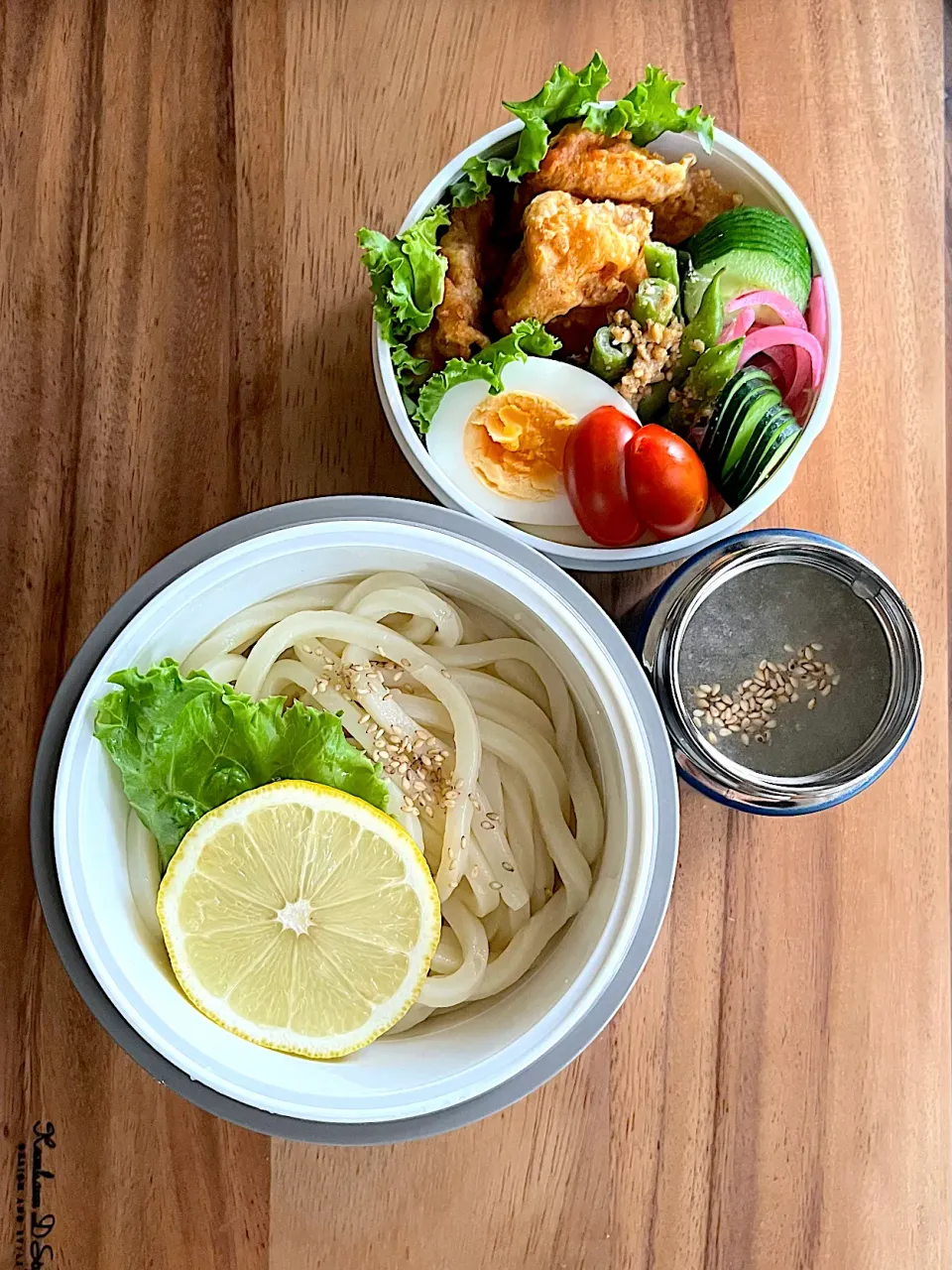 高1男子お弁当　冷やしうどん塩レモンだれ|kaeさん