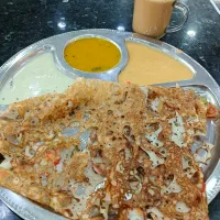 Rawa thosai with milk tea. It is an *Brian breakfast.|Priyamayaさん