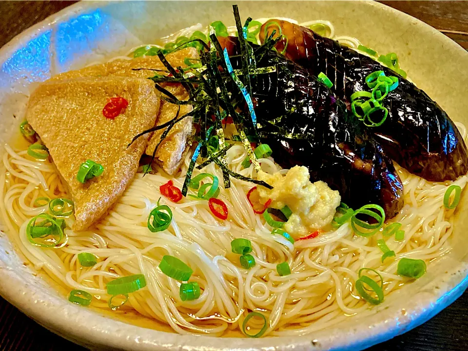 今日の麺好きランチは #香川県郷土料理               「なすそうめん」|mottoさん