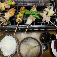 夕食　焼き鳥定食