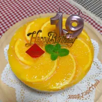 お誕生日おめでとう🎁 息子のために作ったオレンジムースケーキ🍊|*seiko*さん