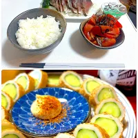 娘宅のカツオのたたき🐟旦那作のちくきゅう|おかちさん