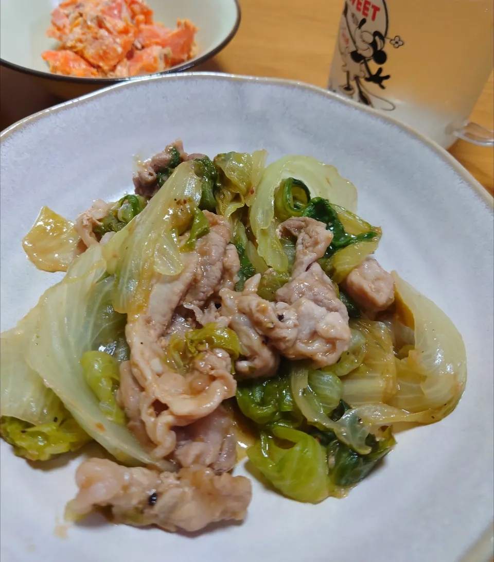 豚肉とレタスの中華蒸し|ごはんきろくさん