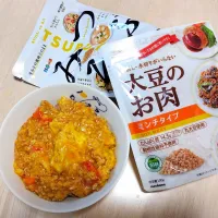 2025 0711　大豆のお肉でトロ玉トマト丼|いもこ。さん
