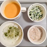 【離乳食完了期】🌇ツナマヨご飯風・ほうれん草の白和え・人参じゃがいも玉ねぎポタージュ|souさん
