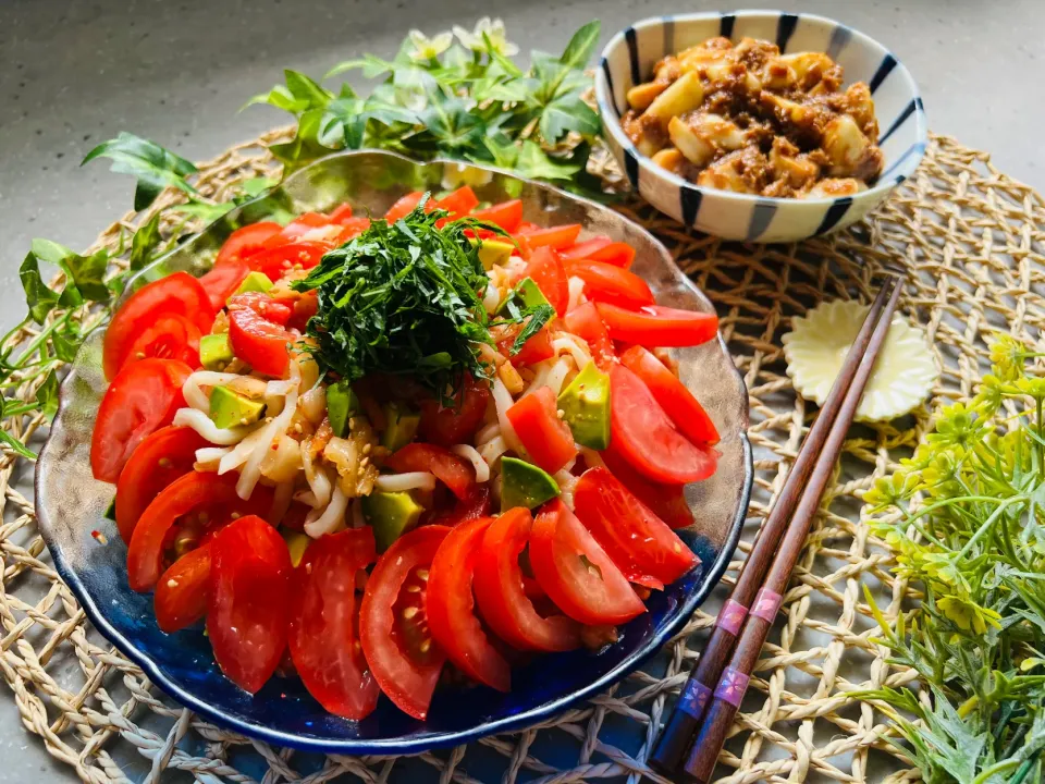 いっちゃんさんの料理 由美さんの料理 トマトキムチのそうめん🍅でお誕生日おめでとうございます🎂🎉|バシュランさん