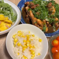 とうもろこしご飯と、おうちプチトマト食べ放題|mikanさん
