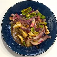 ナスとピーマンとタマネギの香味しょうゆ　五香風味|stalinさん