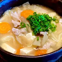 ＂つぶみそ＂と有り合わせ具材の                             「手抜き豚汁」 で豚汁定食ランチ|mottoさん