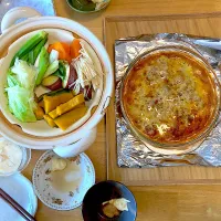 ラザニア、蒸し野菜、梅ラッシー| さくたえさん