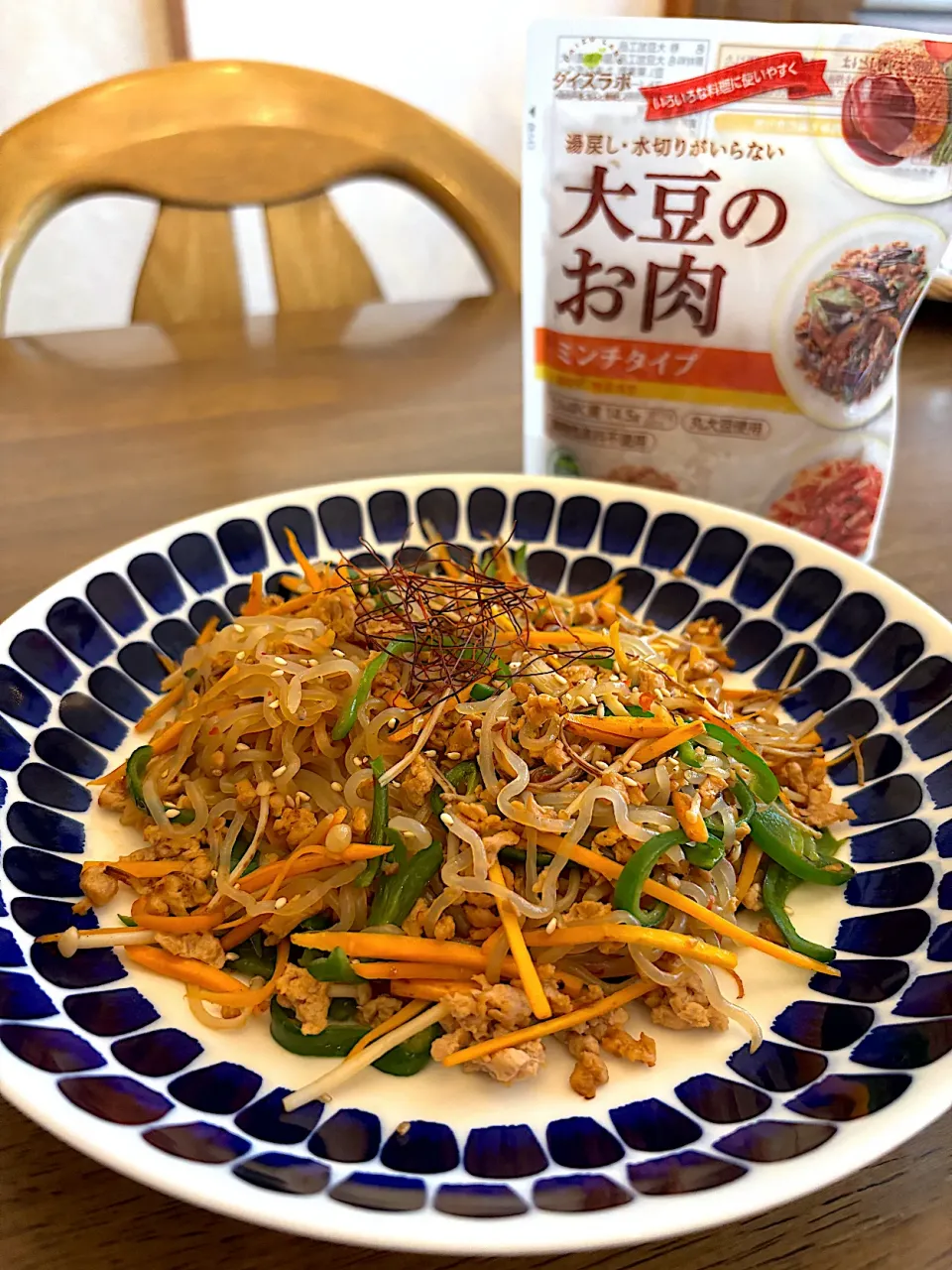 大豆のお肉としらたきでヘルシーチャプチェ|Ayaさん