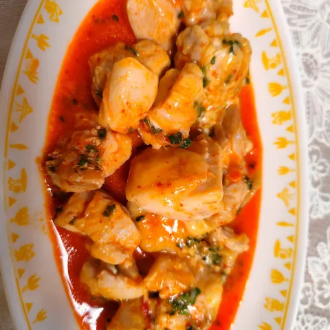 「李錦記 豆板醤」を使ってみたSnapdishの料理・レシピ写真:今日のメインのおつまみ風チキン(チーズダッカルビ風)