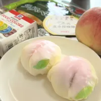 ライスペーパーで生桃まん🍑