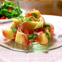 かおるさんの料理 桃の冷製スパゲティーニ