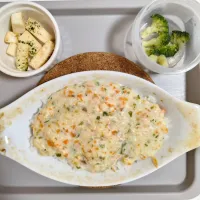 【離乳食完了期】🌇真鱈と野菜のホワイトソースドリア・炒め豆腐・ブロッコリー| souさん